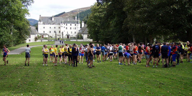 Runners gather in the magnificent grounds of Traquair House