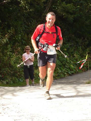 David Atkinson in buoyant mood somewhere on Le Tour du Mont Blanc