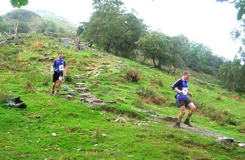 Francis Blunt and Aengus McCullough on the final descent.