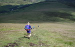 A steep descent off Hedgehope tests Terry's quads! - photo: Rob