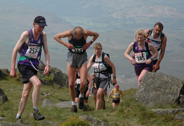 NFRs, Bernard Kivlehan and Steph Scott near the top of Harter Fell (photo: Will Ross)