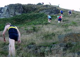 climbing Roseberry Topping - photo: Rob