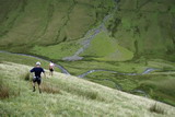 steep descent - you can make out the runners on the steep climb ahead - photo: Rob