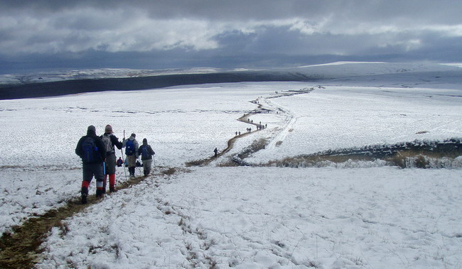 view from Hard Rigg across Hesleywell Moor (top of Killhope Law caught in sunshine in distance) - photo: Rob