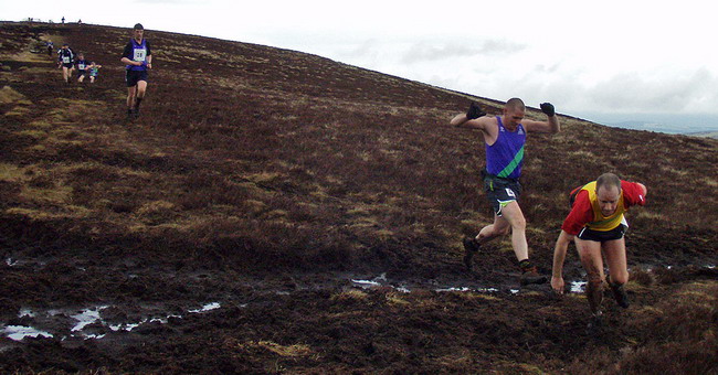 John Telfer recovers from a bog fall - photo: Rob